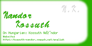 nandor kossuth business card